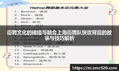 街舞文化的碰撞与融合上海街舞队快攻背后的故事与技巧解析